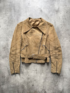 Vintage 1960’s Danish Lysta Zip Cropped Suede Motorcycle Jacket.