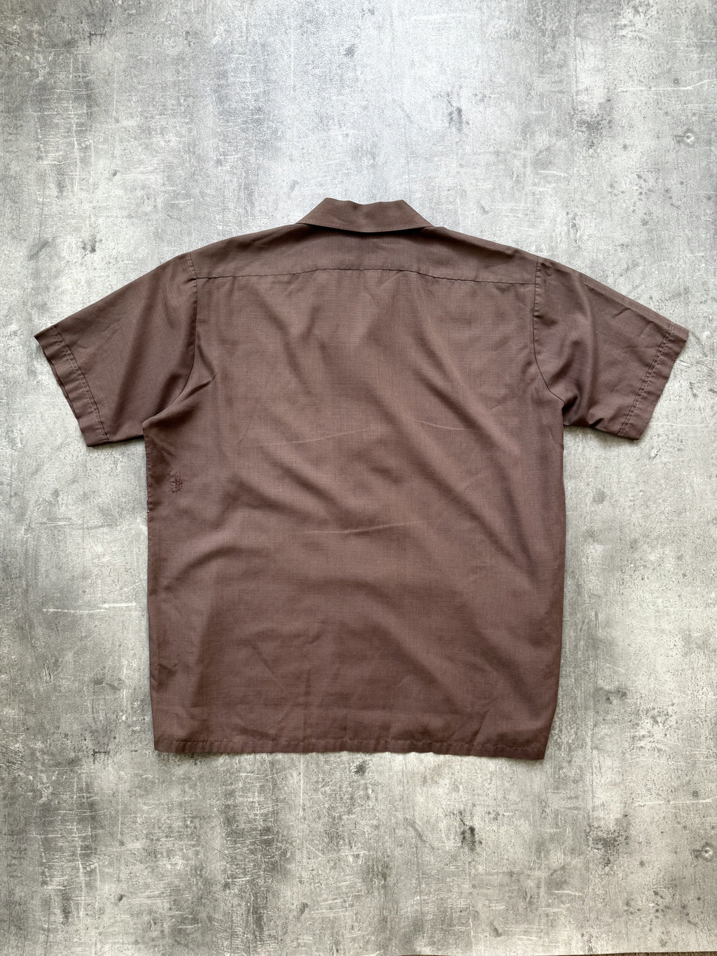 Vintage 1960's British Viyella Open Collar Brown Pocket Holiday Summer Shirt.