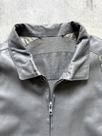 Vintage 1980's Spanish Made Batwing Leather Woven Mohair Structured Blouson.