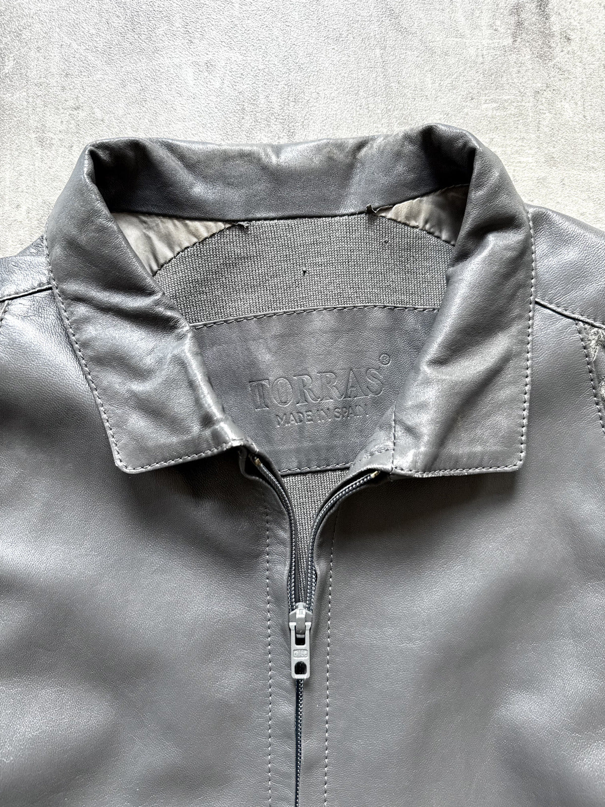Vintage 1980's Spanish Made Batwing Leather Woven Mohair Structured Blouson.
