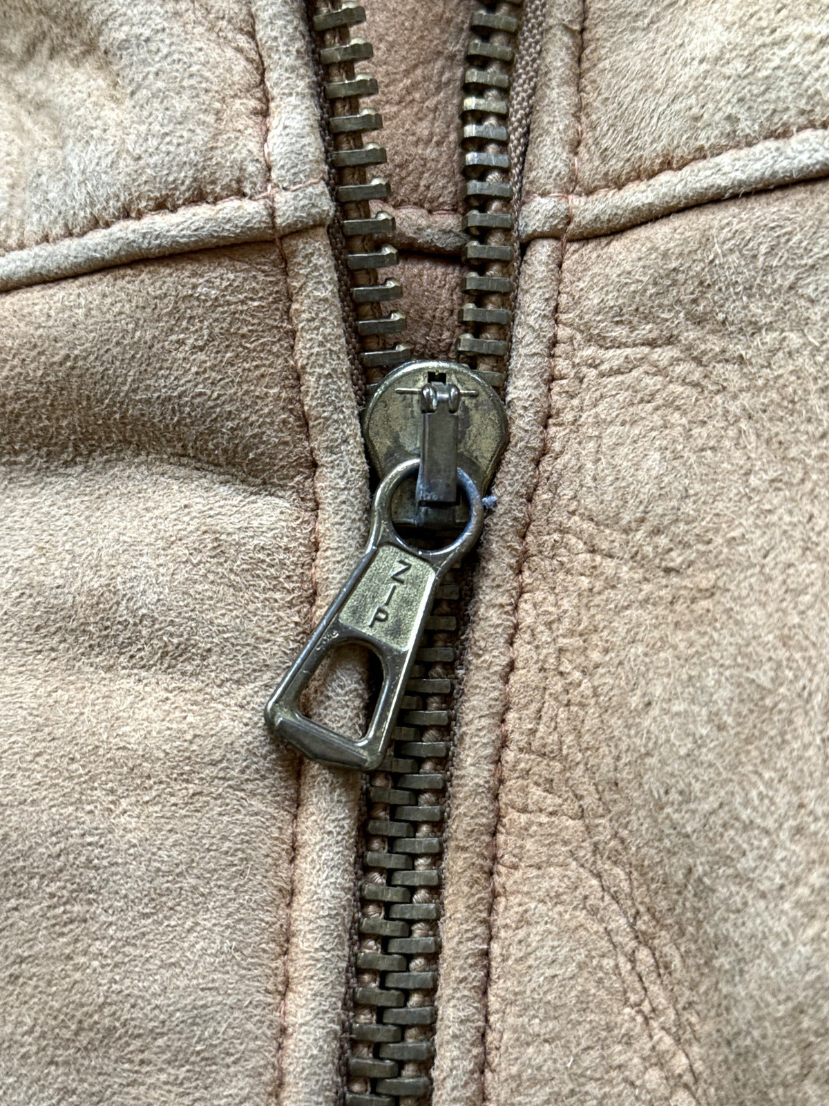 Vintage 80's English Shearling Buckled Hem Asymmetrical Motorcycle Bomber Jacket