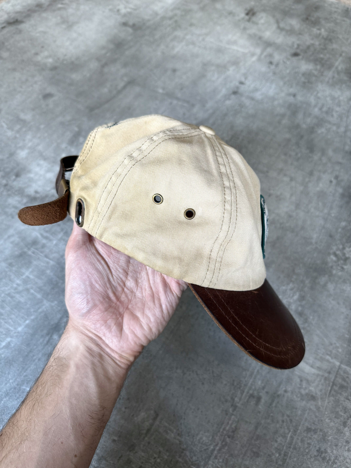 Aime Leon Dore Woolrich Leather Brim Canvas Wading Strapback Cap.