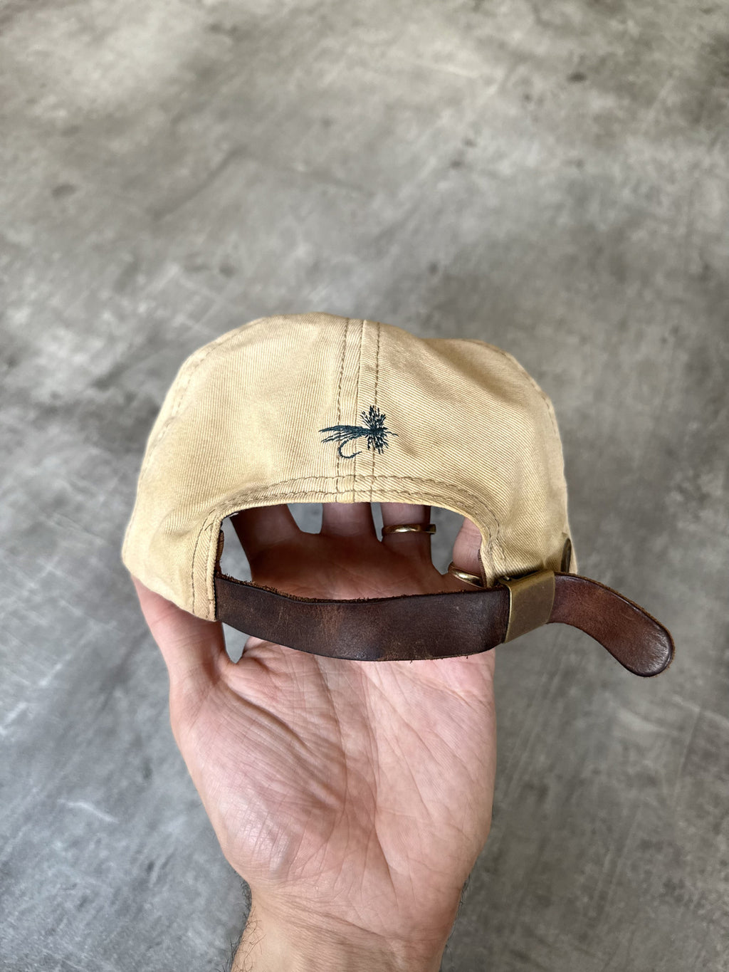 Aime Leon Dore Woolrich Leather Brim Canvas Wading Strapback Cap.