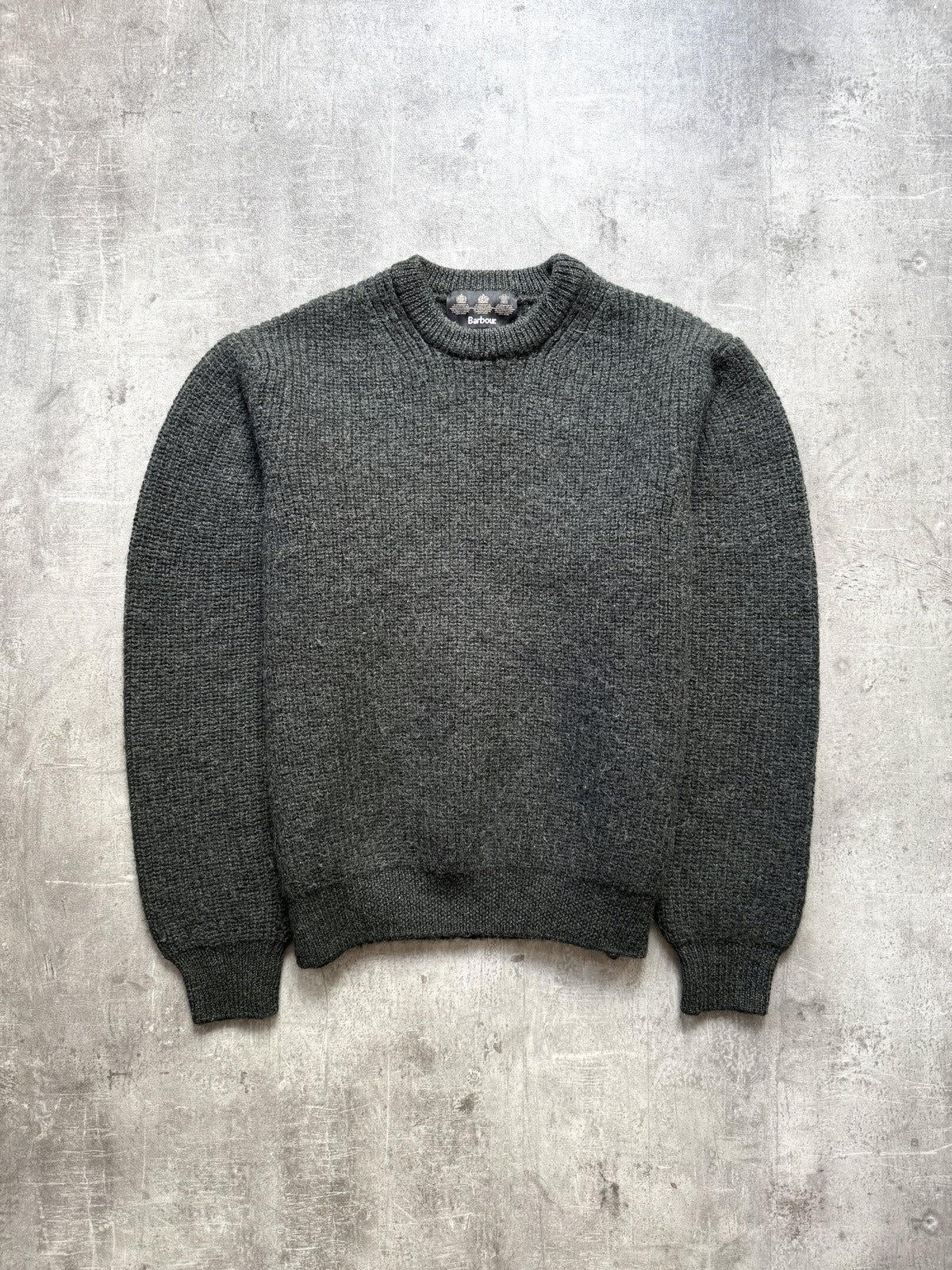 Vintage Barbour Tyne British Wool Chunky Fisherman Knit Crewneck Jumper