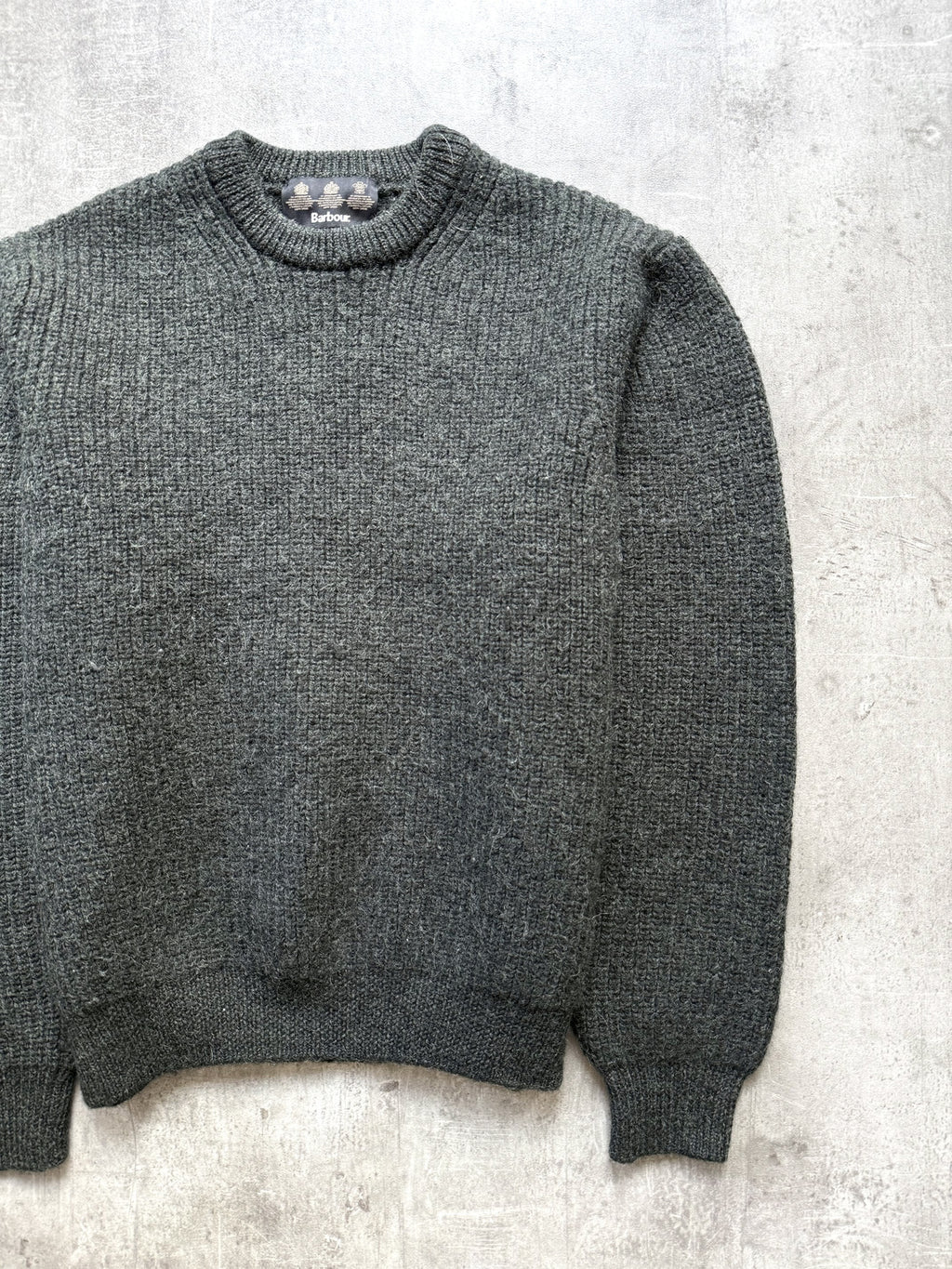 Vintage Barbour Tyne British Wool Chunky Fisherman Knit Crewneck Jumper