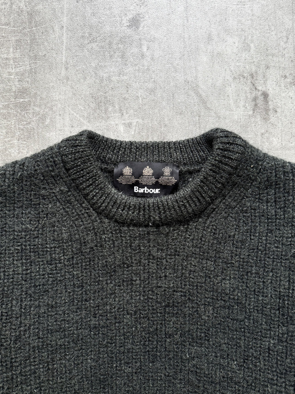 Vintage Barbour Tyne British Wool Chunky Fisherman Knit Crewneck Jumper