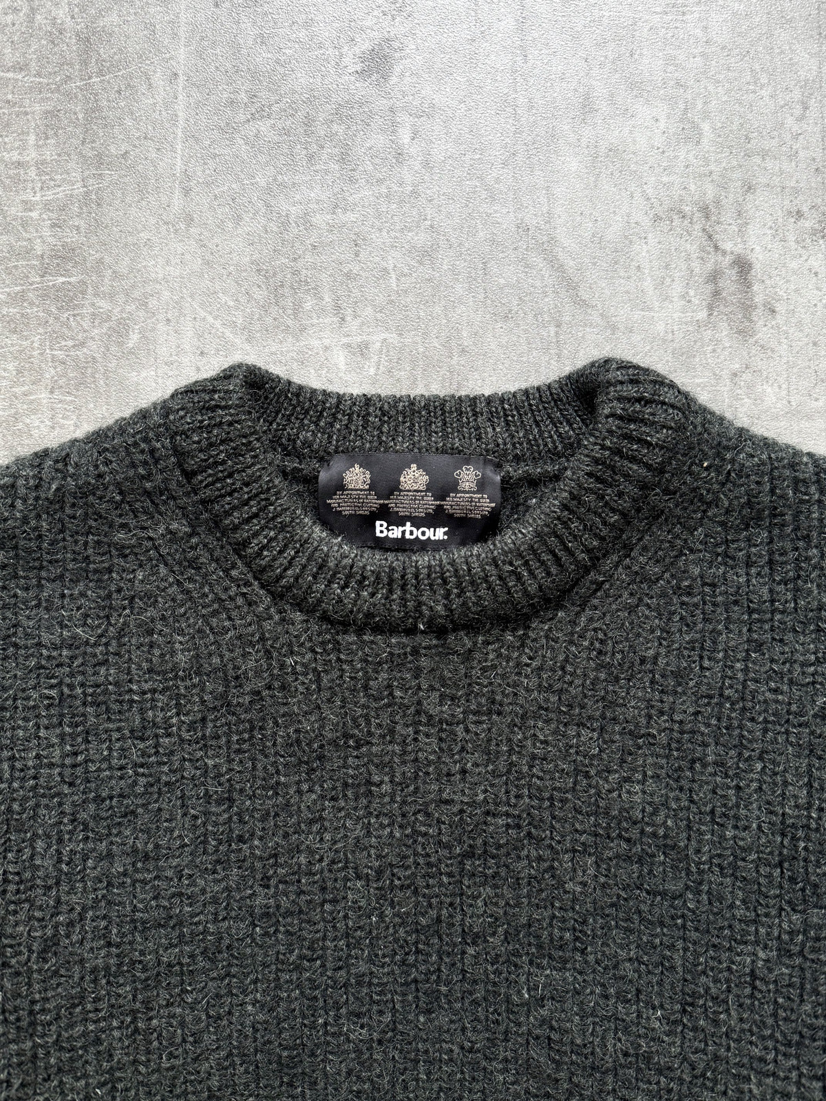 Vintage Barbour Tyne British Wool Chunky Fisherman Knit Crewneck Jumper