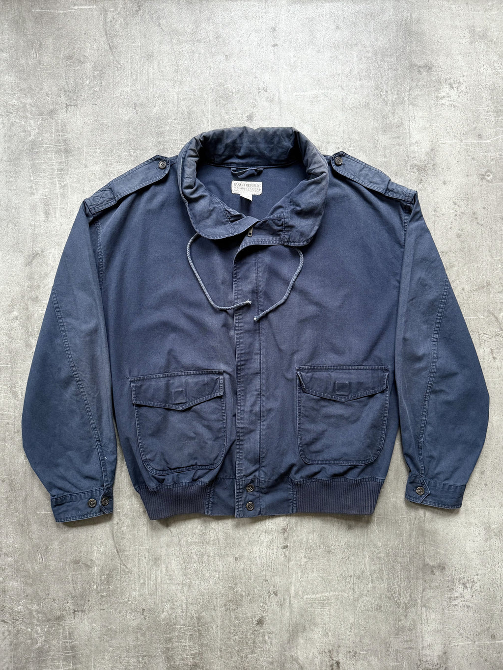 Vintage 1980’s Banana Republic Safari Sunfaded Pillow Neck Cotton Blouson.