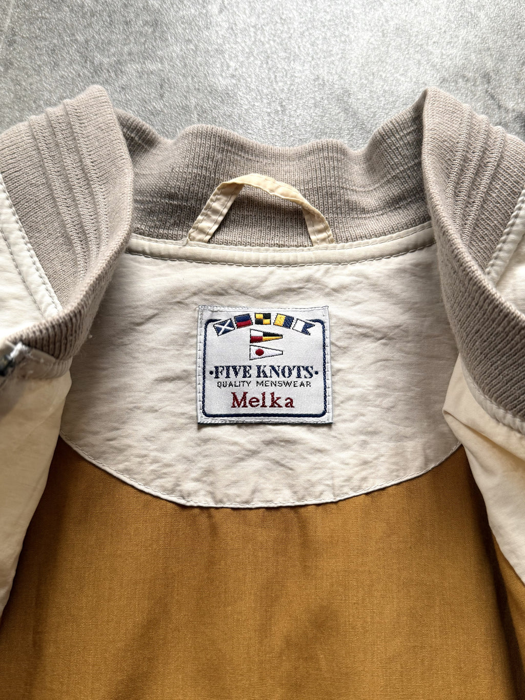 Vintage 1980's Melka Five Knots Structured Sailing Boxy Fit Bomber Jacket.