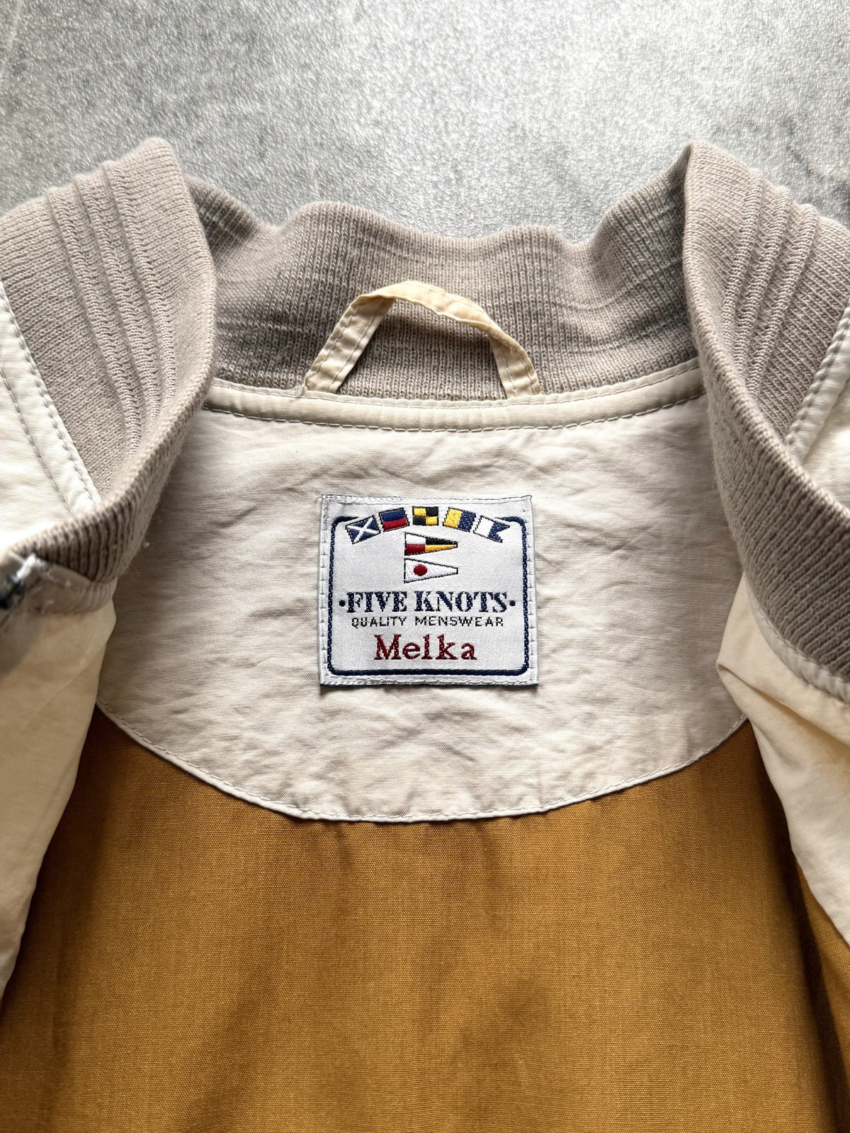 Vintage 1980's Melka Five Knots Structured Sailing Boxy Fit Bomber Jacket.