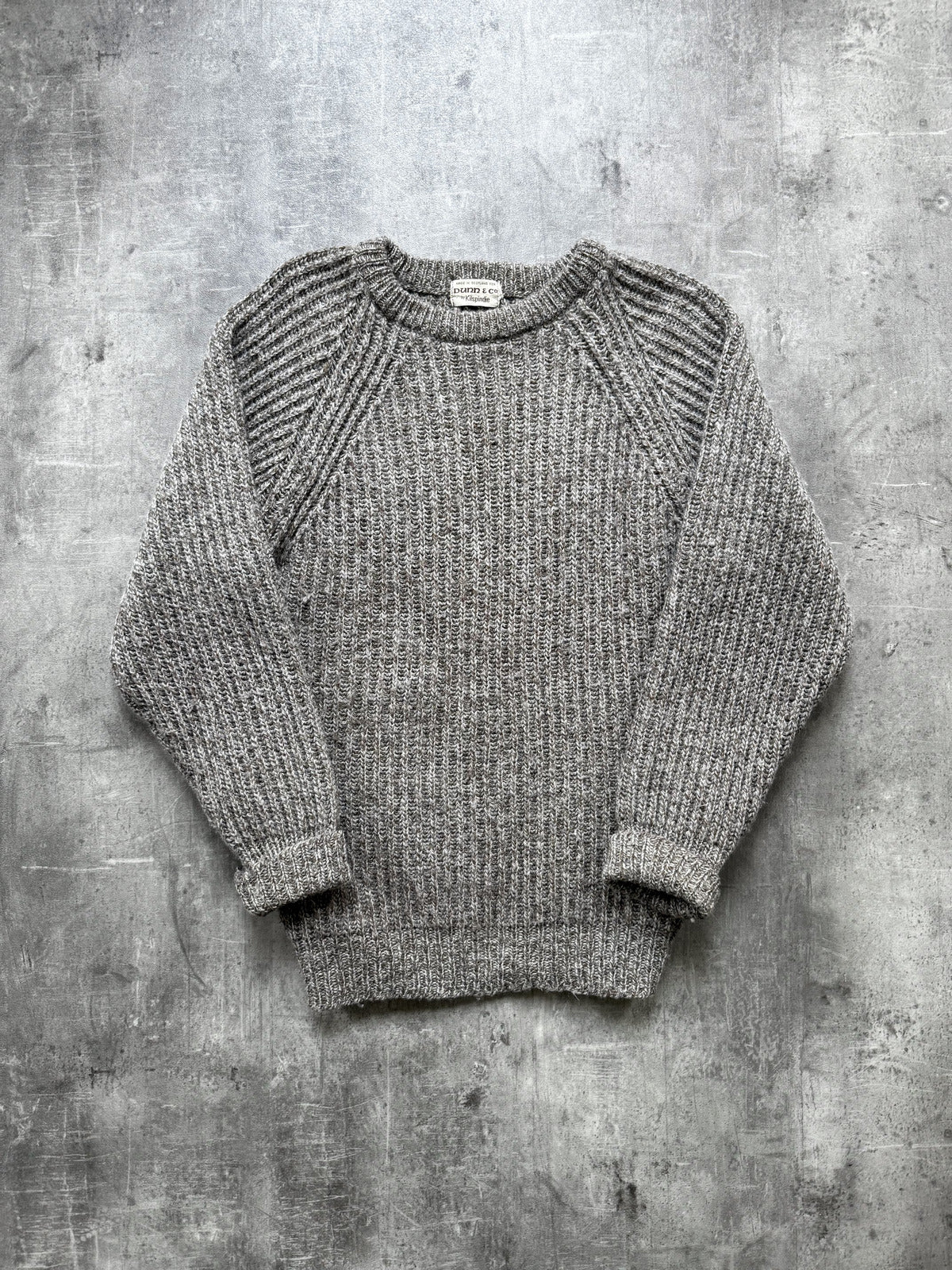 Vintage 1970's Kilspindie Dunn & Co Chunky Knit Scottish Wool Fisherman Sweater.