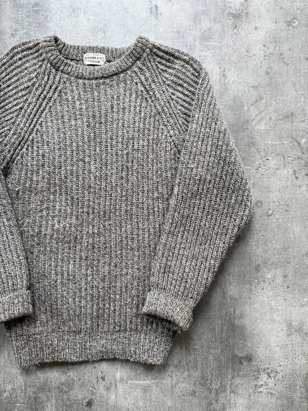Vintage 1970's Kilspindie Dunn & Co Chunky Knit Scottish Wool Fisherman Sweater.