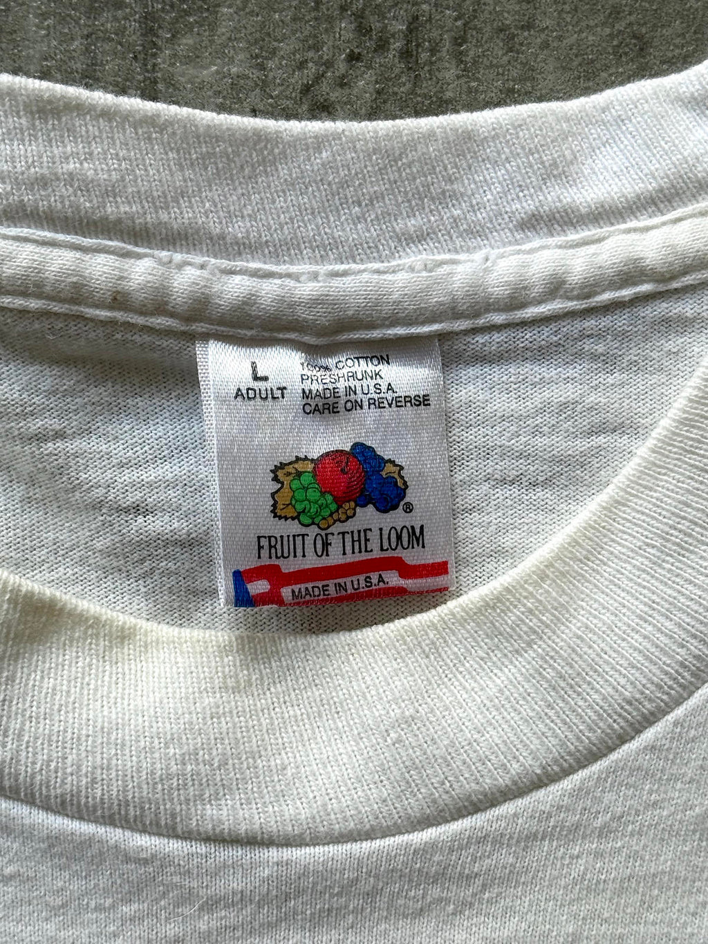 Vintage 1994 Single Stitch Wine Stain Graphic Tee.