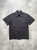 Vintage 1990's Paul Smith Jeans Full Zip Cotton Utility Pocket Black Work Shirt.