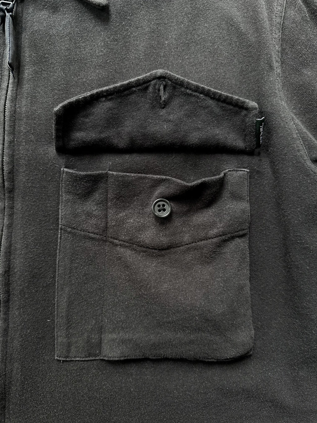 Vintage 1990's Paul Smith Jeans Full Zip Cotton Utility Pocket Black Work Shirt.