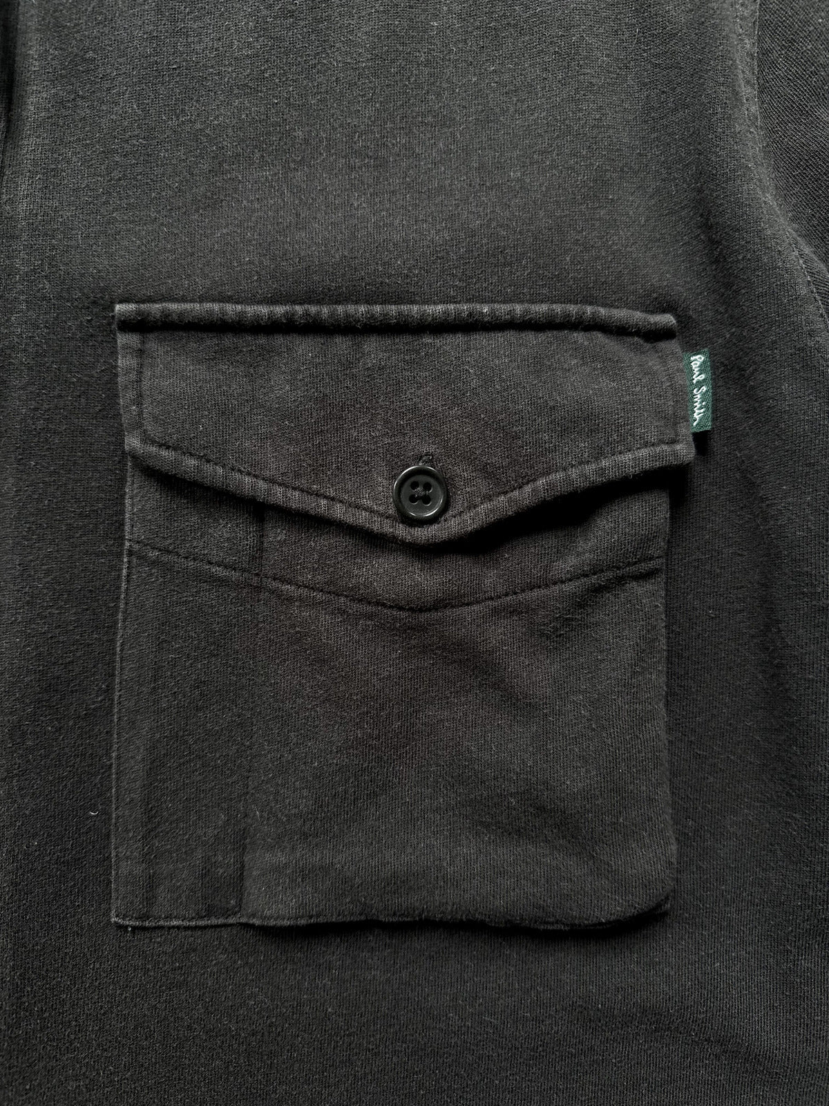 Vintage 1990's Paul Smith Jeans Full Zip Cotton Utility Pocket Black Work Shirt.