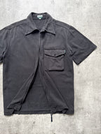 Vintage 1990's Paul Smith Jeans Full Zip Cotton Utility Pocket Black Work Shirt.