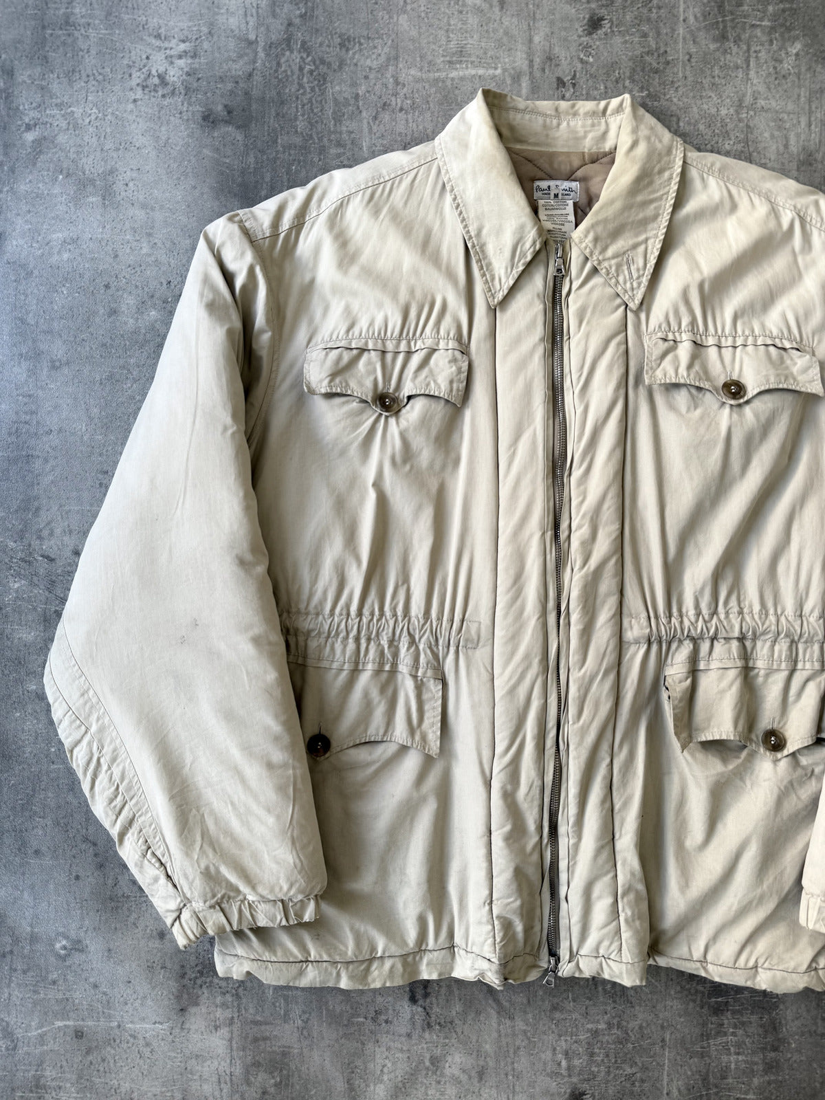 1990’s Paul Smith Made in England RiRi Zip Quilted Cycling Coat.
