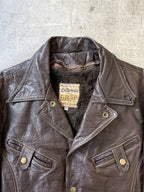 Vintage 1960's Grais Front Quarter Steerhide Brown Leather Motorcycle Blouson