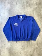 Vintage 1980's Umbro Royal Blue Pullover Graphic Drill Smock.