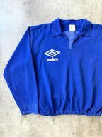 Vintage 1980's Umbro Royal Blue Pullover Graphic Drill Smock.