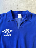 Vintage 1980's Umbro Royal Blue Pullover Graphic Drill Smock.