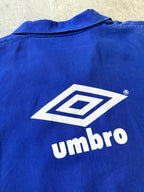 Vintage 1980's Umbro Royal Blue Pullover Graphic Drill Smock.