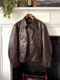 Vintage 1960's Grais Front Quarter Steerhide Brown Leather Motorcycle Blouson