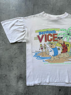 Vintage 1986 Fred Flintstone ‘Bedrock Vice’ Single Stitch Boxy Fit Graphic Tee.