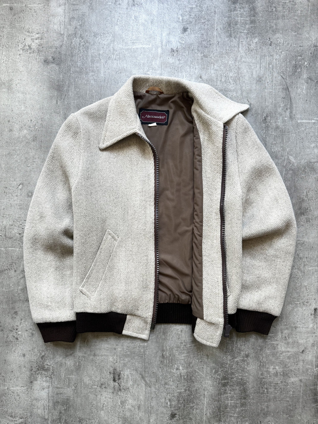 Vintage 1970's Alexandre Dagger Collar Woven Ricky Style Blouson.