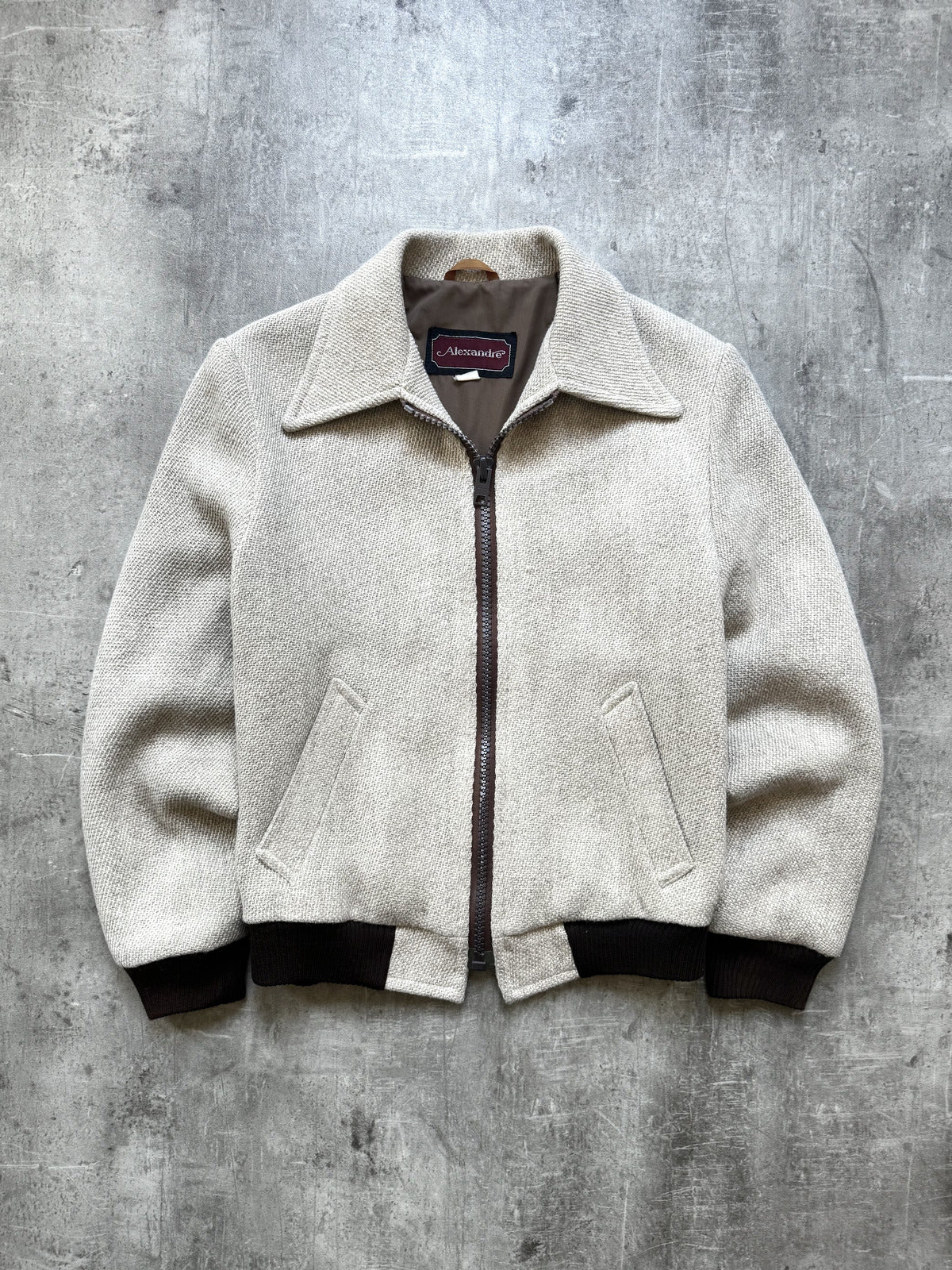 Vintage 1970's Alexandre Dagger Collar Woven Ricky Style Blouson.