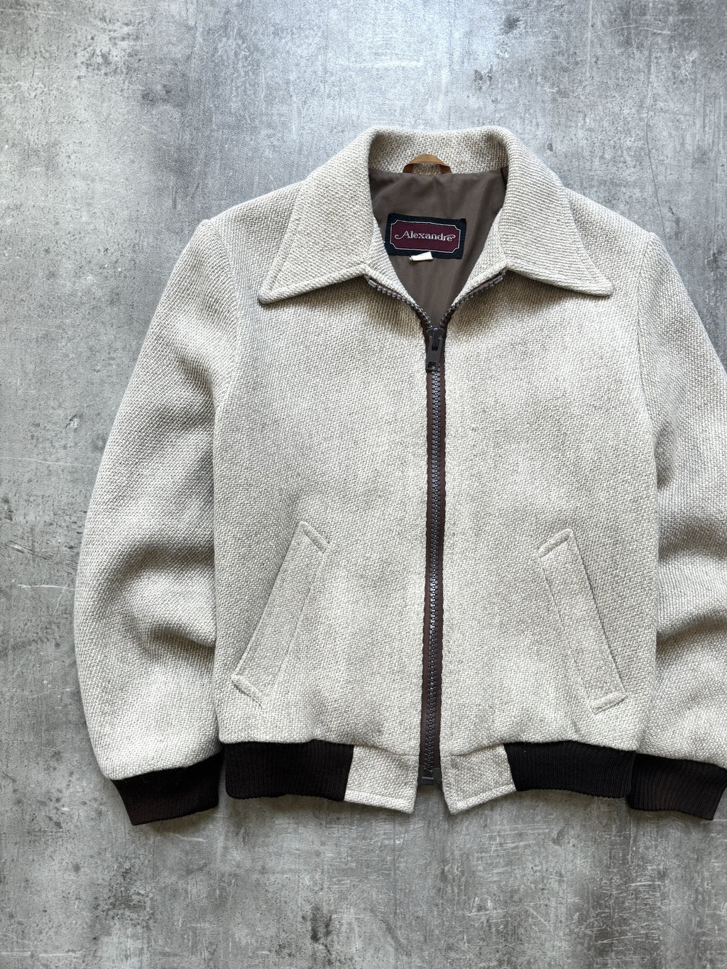 Vintage 1970's Alexandre Dagger Collar Woven Ricky Style Blouson.