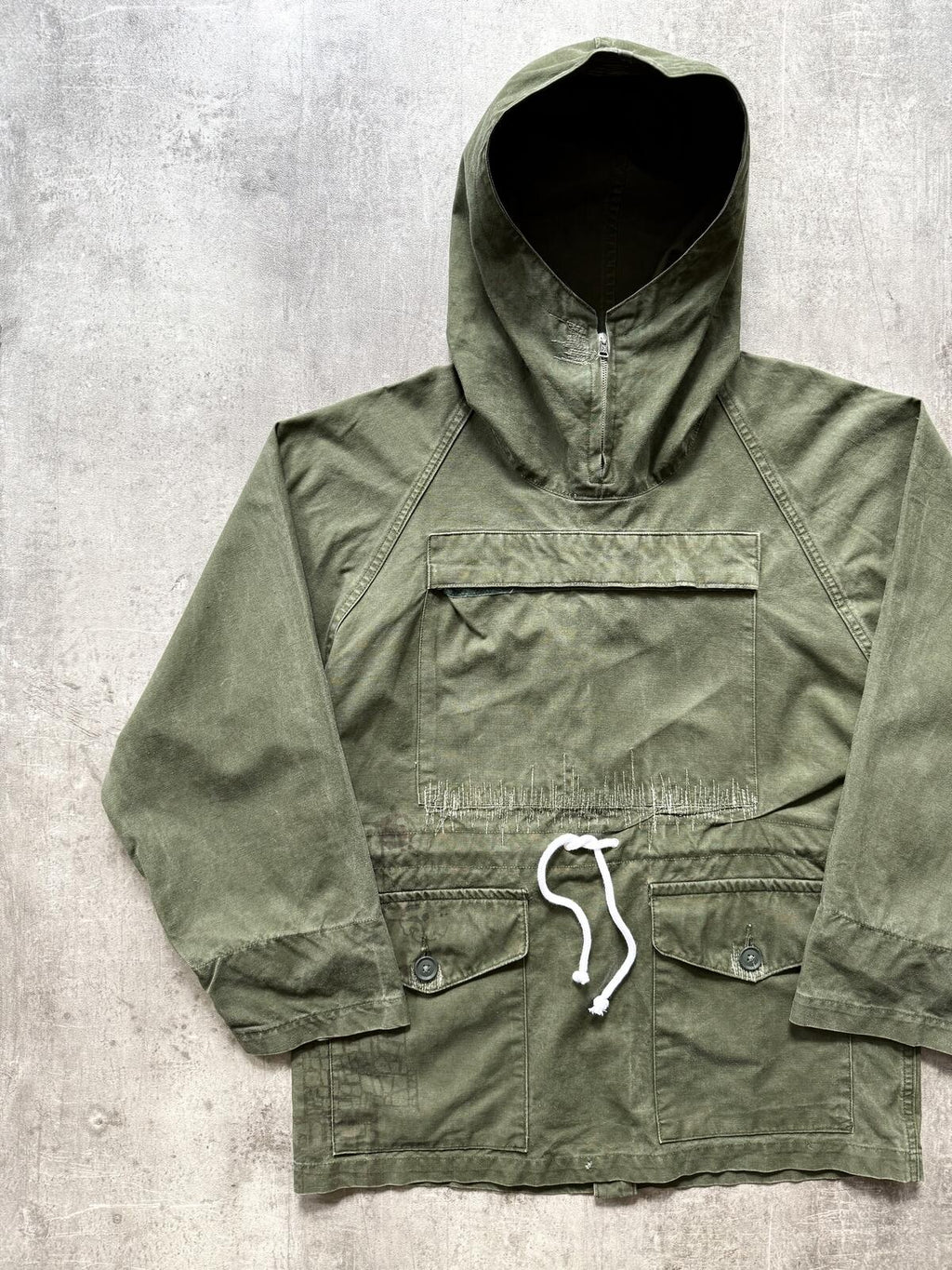 Vintage 1970’s British Army Modified Canvas Cadet Smock Pullover.