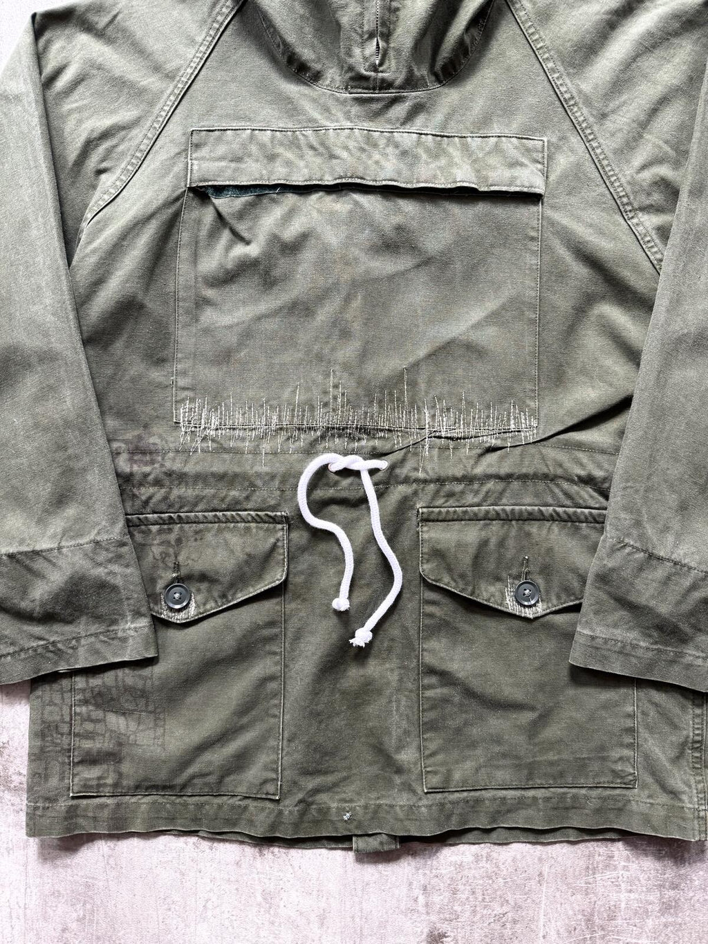 Vintage 1970’s British Army Modified Canvas Cadet Smock Pullover.