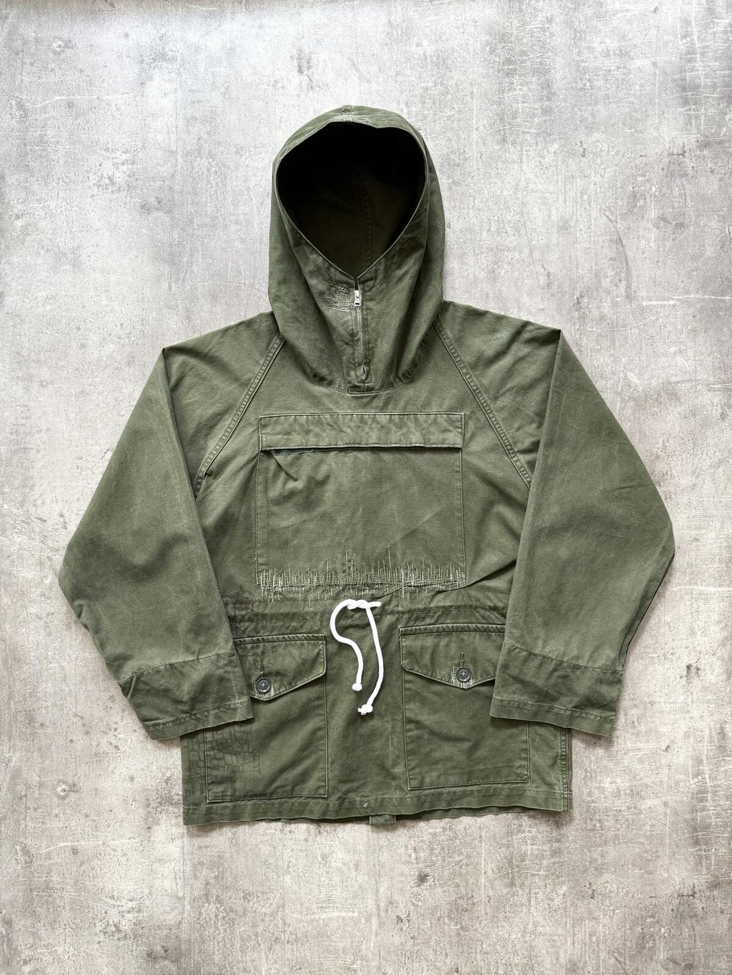 Vintage 1970’s British Army Modified Canvas Cadet Smock Pullover.