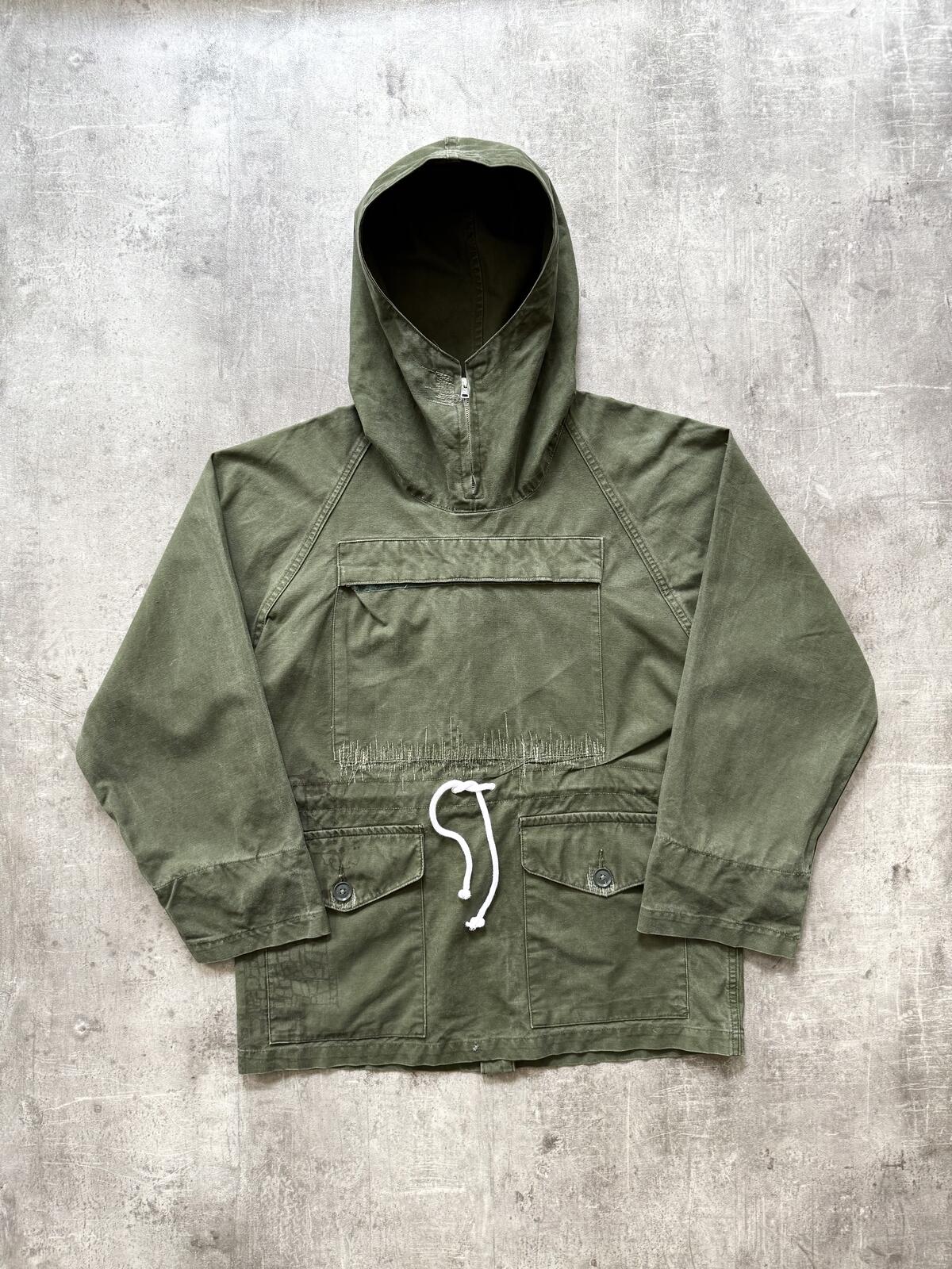 Vintage 1970’s British Army Modified Canvas Cadet Smock Pullover.
