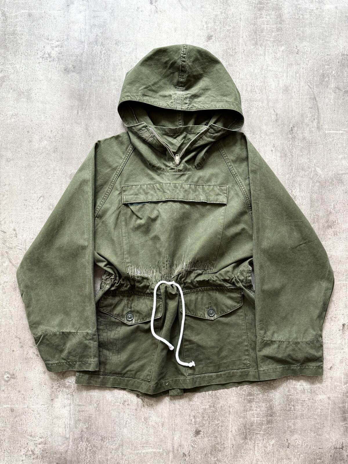 Vintage 1970’s British Army Modified Canvas Cadet Smock Pullover.
