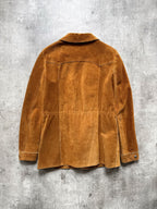 Vintage 1960's English Made Clix Zipper Tan Suede Skinny Jacket.