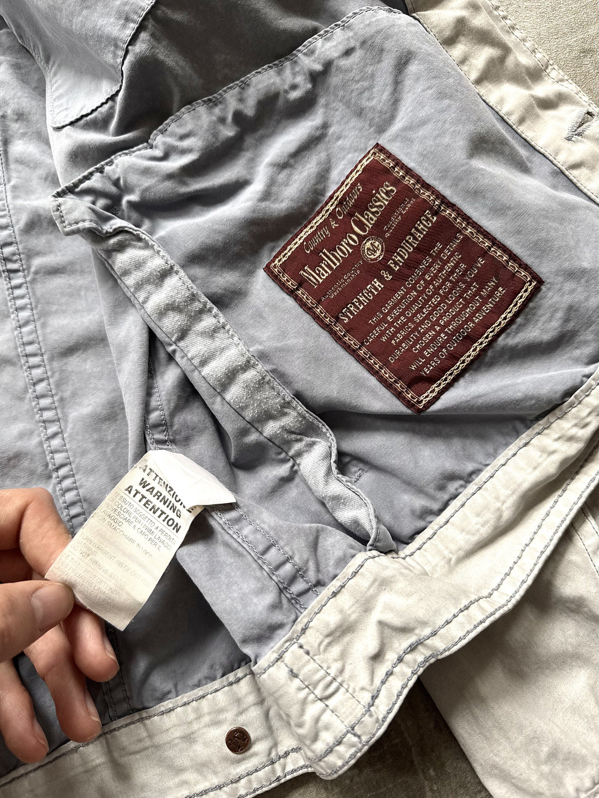 Vintage 1990’s Marlboro Classics Coated Cotton Four Pocket Cropped Western Blouson.