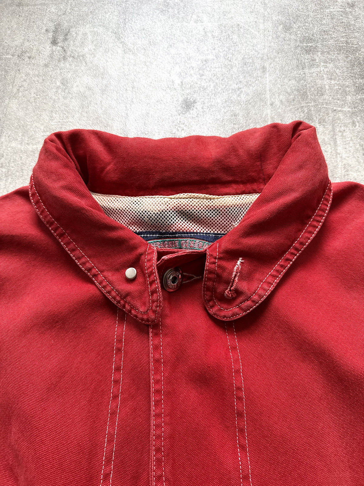 Vintage 1980's Italian Transatlantique Lampo Zipper Contrast Stitch Canvas Sailing Jacket.