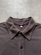 Vintage 1990’s Paul Smith Black Brushed Cotton Dark Grey Cropped Casual Shirt.