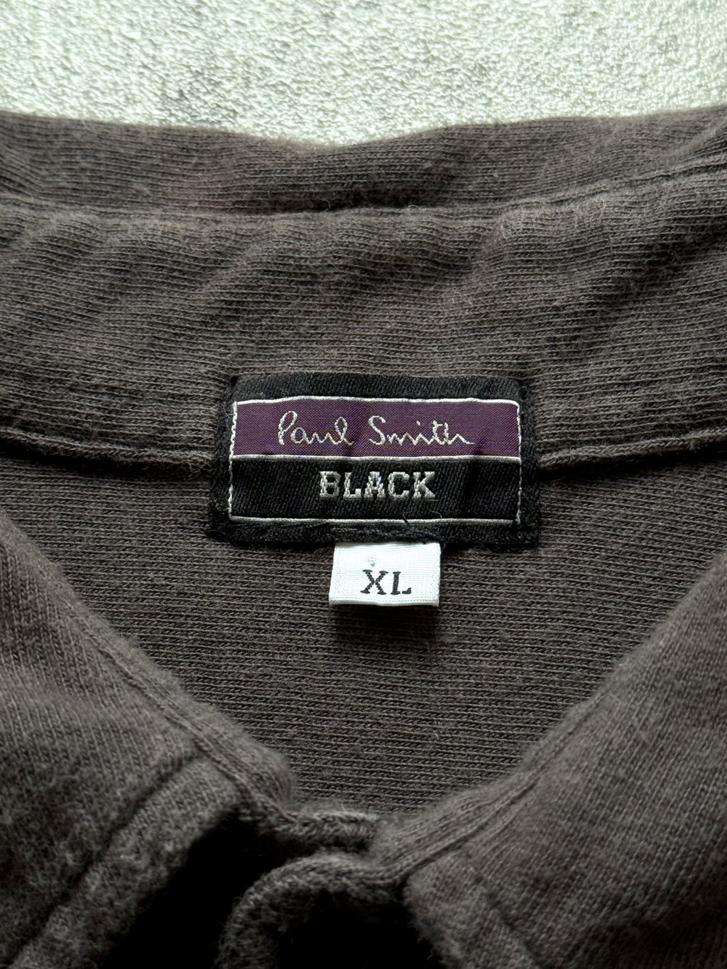 Vintage 1990’s Paul Smith Black Brushed Cotton Dark Grey Cropped Casual Shirt.