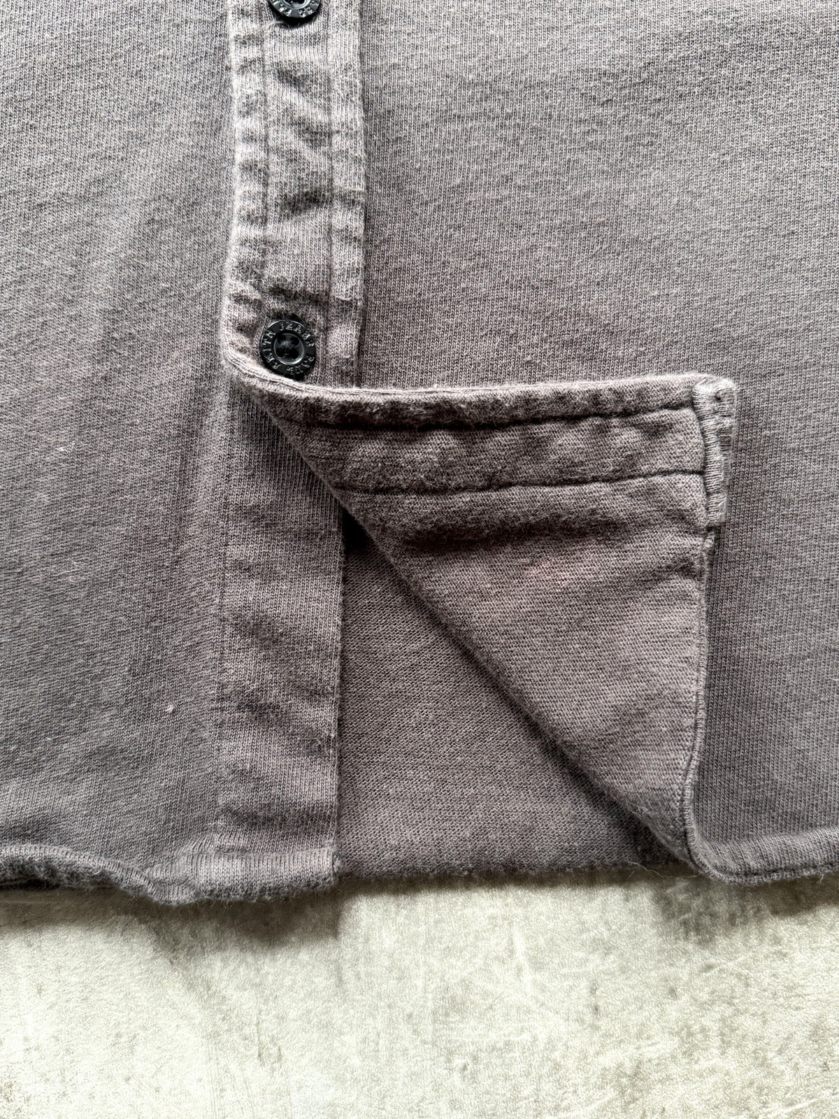 Vintage 1990’s Paul Smith Black Brushed Cotton Dark Grey Cropped Casual Shirt.