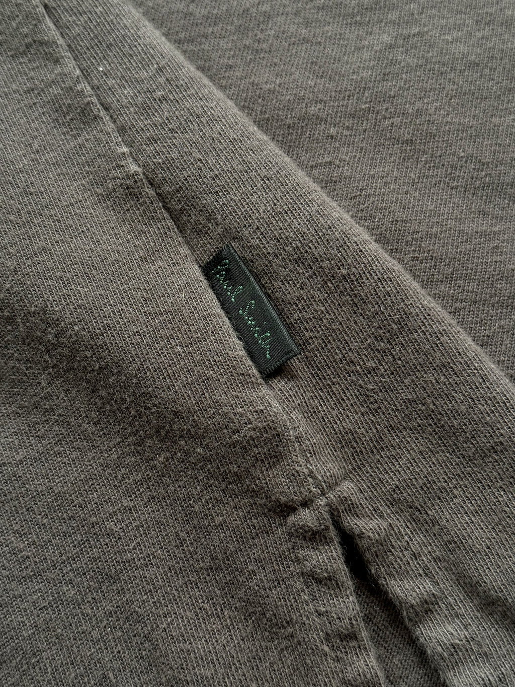 Vintage 1990’s Paul Smith Black Brushed Cotton Dark Grey Cropped Casual Shirt.