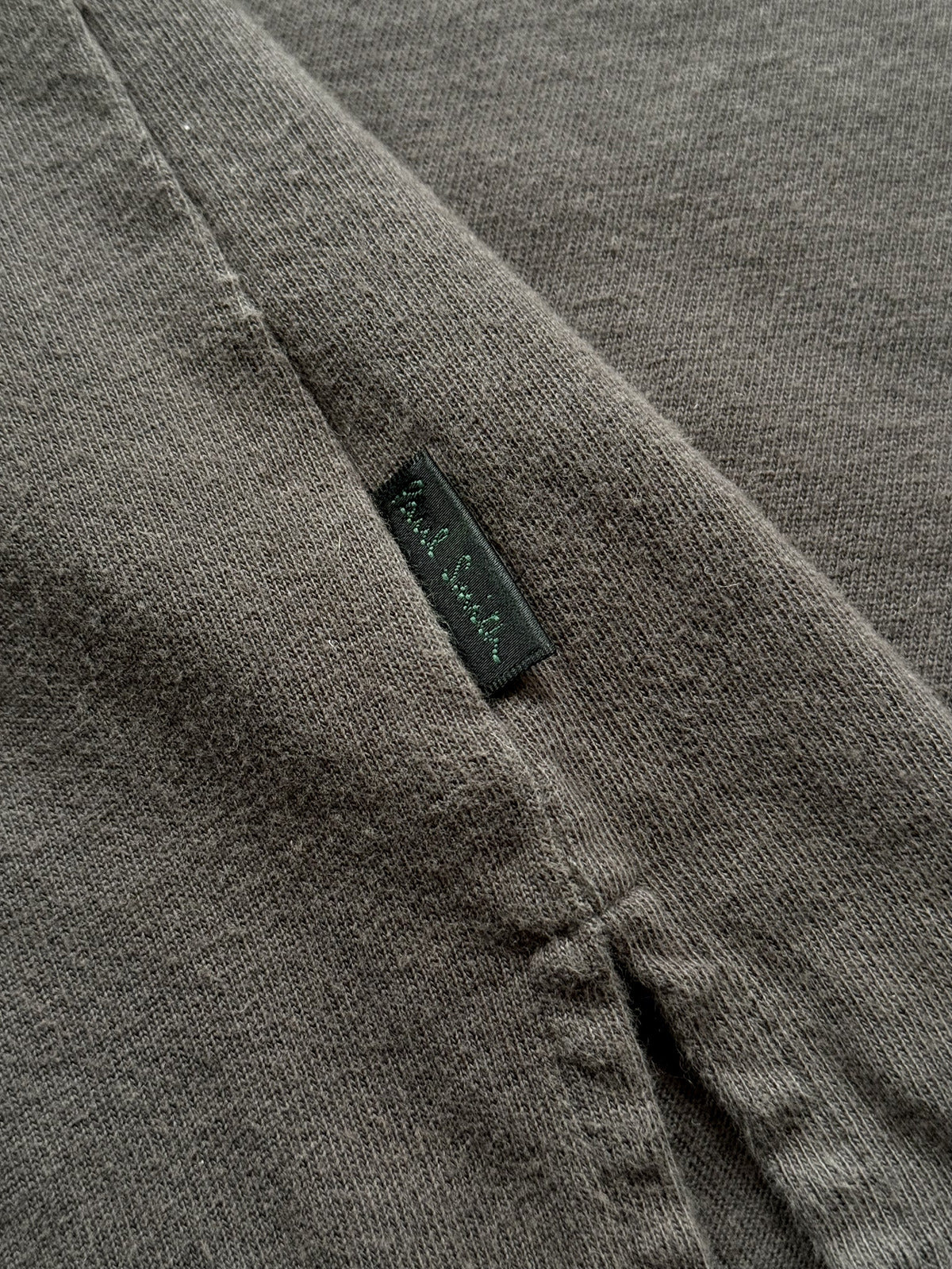 Vintage 1990’s Paul Smith Black Brushed Cotton Dark Grey Cropped Casual Shirt.