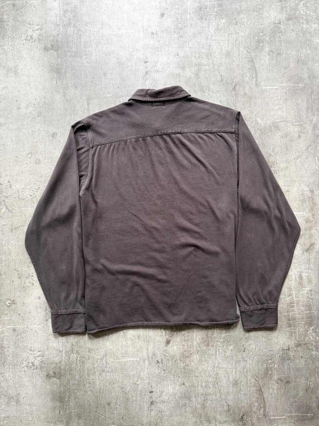 Vintage 1990’s Paul Smith Black Brushed Cotton Dark Grey Cropped Casual Shirt.