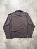Vintage 1990’s Paul Smith Black Brushed Cotton Dark Grey Cropped Casual Shirt.
