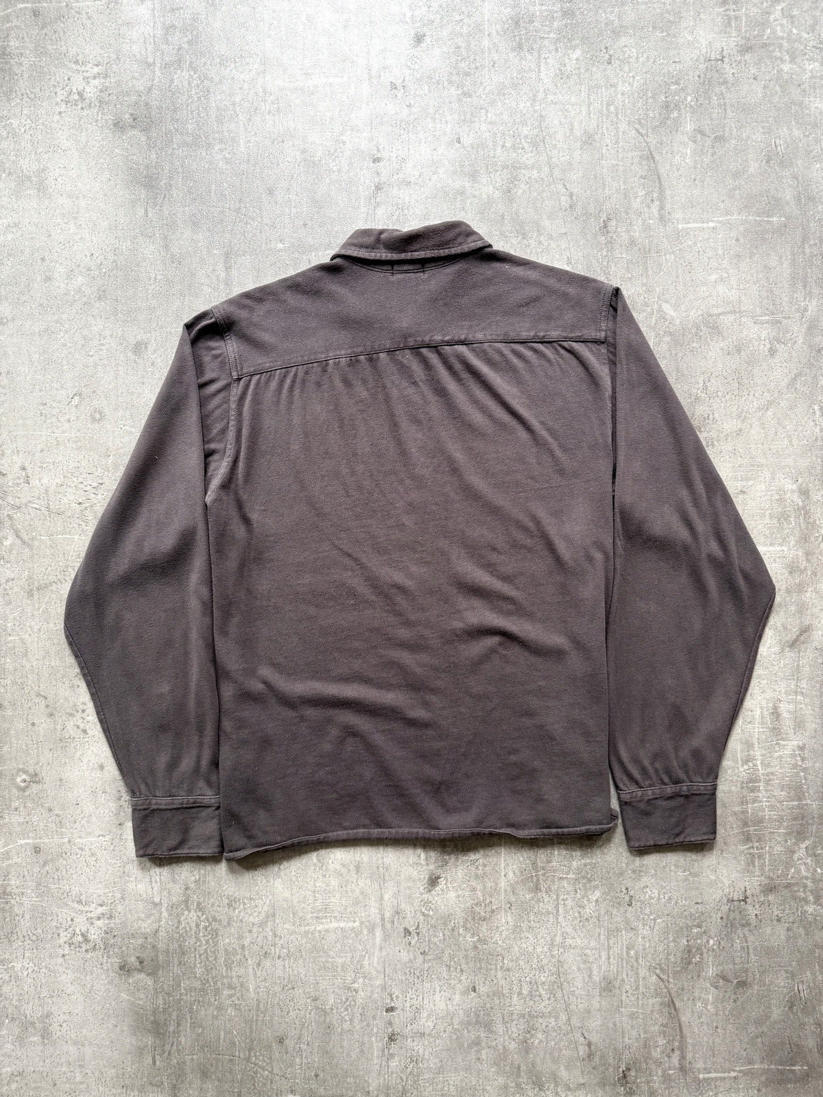 Vintage 1990’s Paul Smith Black Brushed Cotton Dark Grey Cropped Casual Shirt.