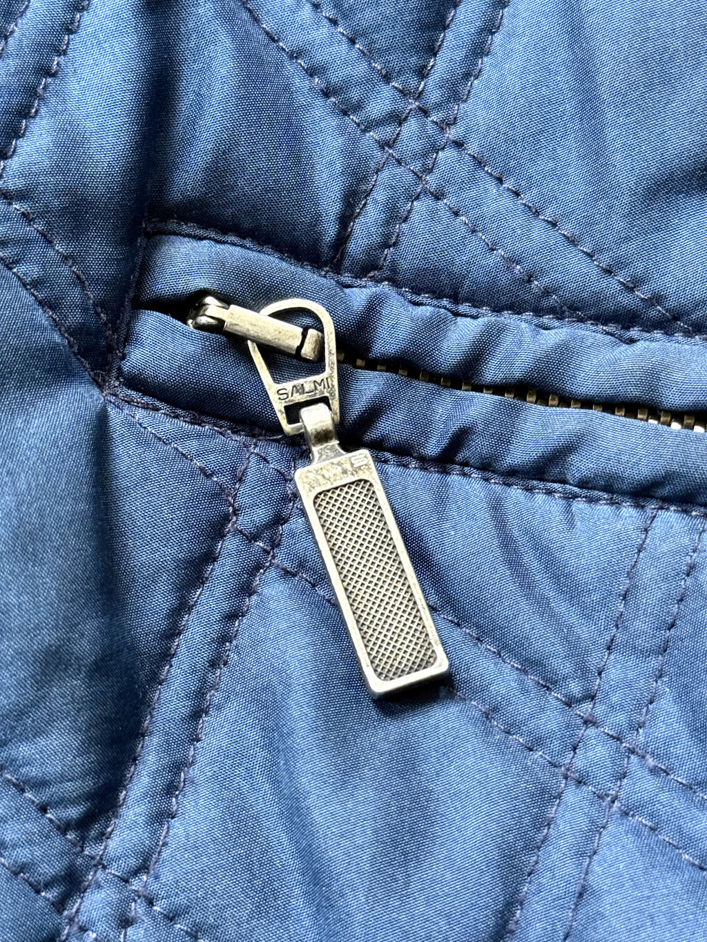 Vintage 1980's Hugo Boss Pure Silk Diamond Quilt Four Pocket Bomber Jacket.