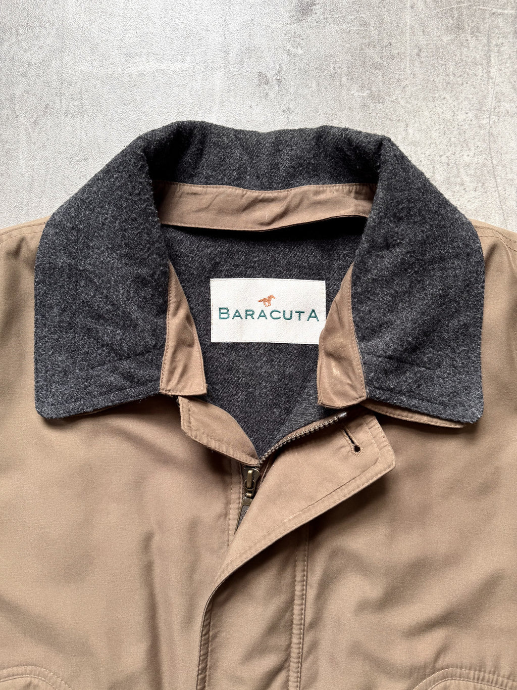 Vintage 1990's Baracuta England Brown Modular Wool Insulated Casual Blouson.